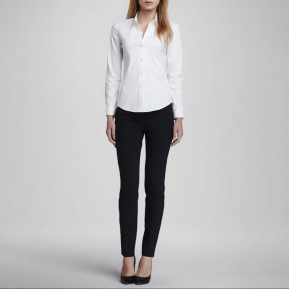 Theory Louise Pants Scroll Stretch Wool Trouser Black Size 12 NEW NWT - Picture 1 of 9